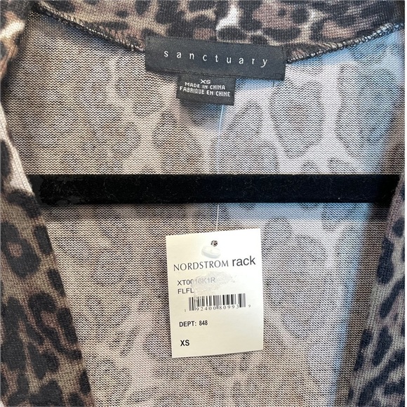 Sanctuary Camp Patch Pocket Knit Cardigan Fearless Feline Leopard Print XS New - Picture 4 of 6